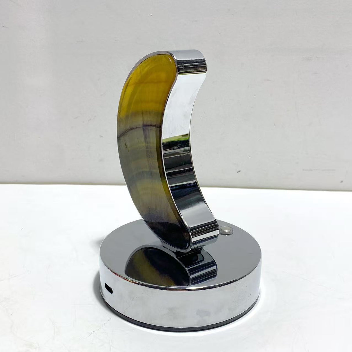 Beautiful Fluorite LED Table Lamp Moon Shape