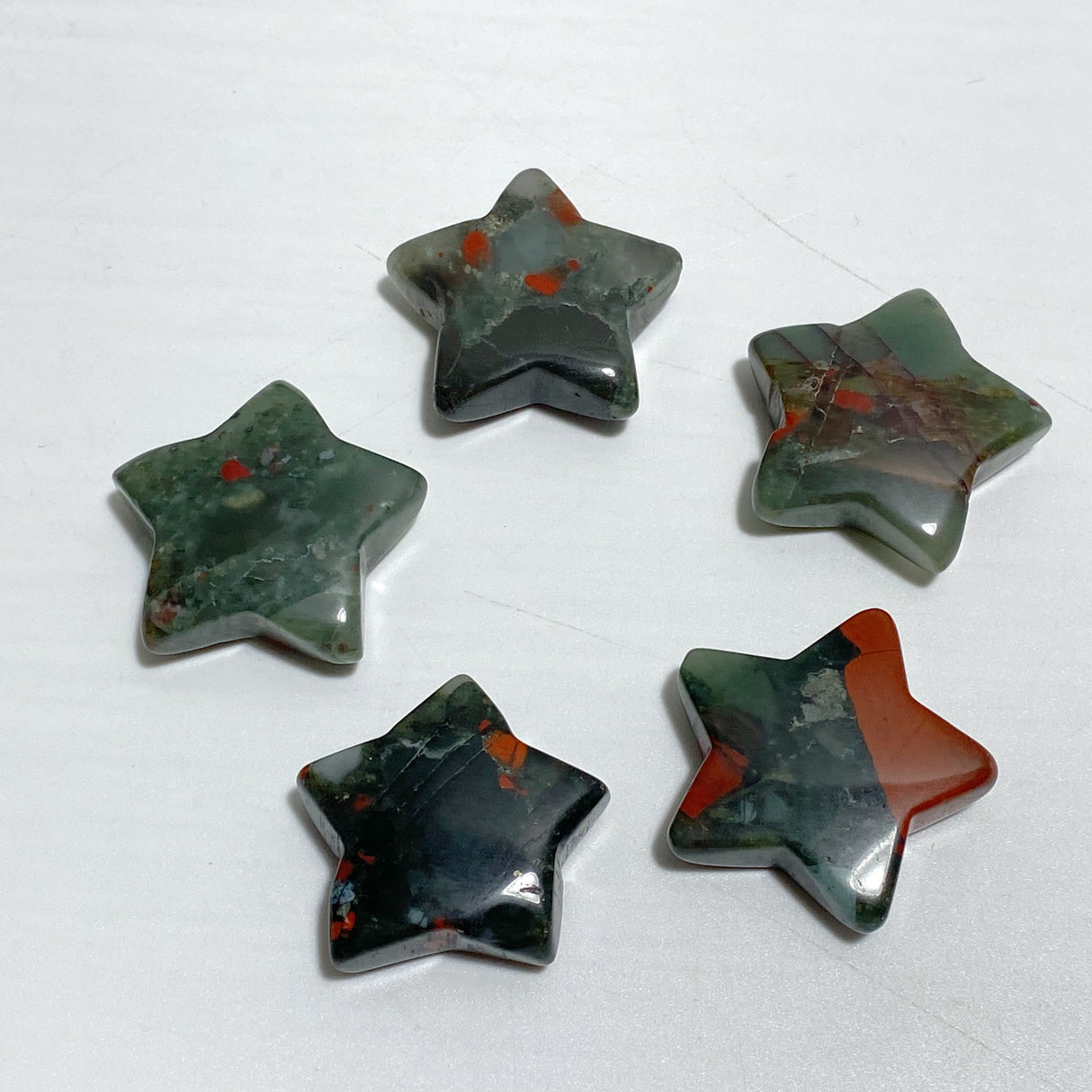 4 Types 3CM Star Carving Wholesale Africa Blood Stone Blue Sandstone
