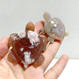 17 Pieces Sakura Flower Agate Sea Turtle Carving