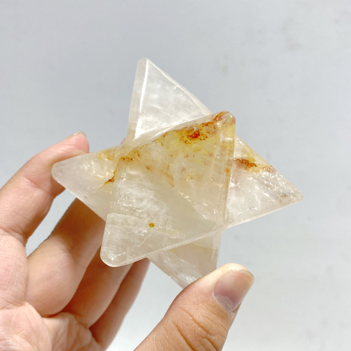8 Pieces Large Clear Quartz Merkaba Carving
