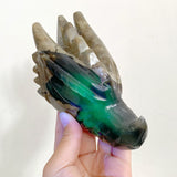 11 Pieces Volcanic Agate Dragon Head Carving Closeout(UV-Reactive)