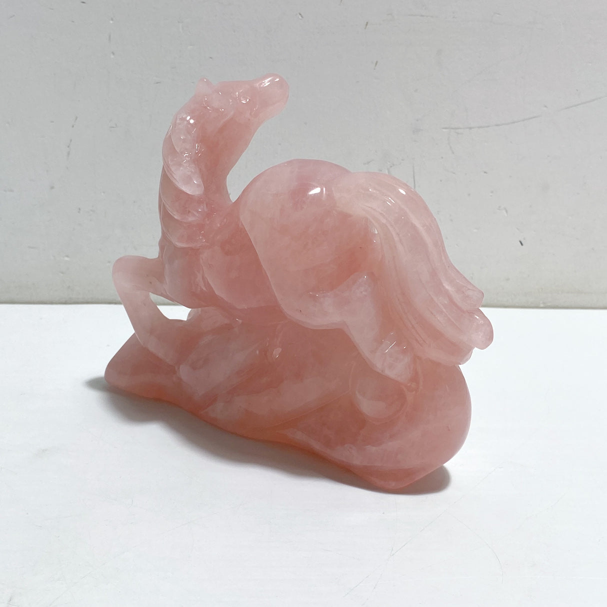 Beautiful Rose Quartz Horse Carving