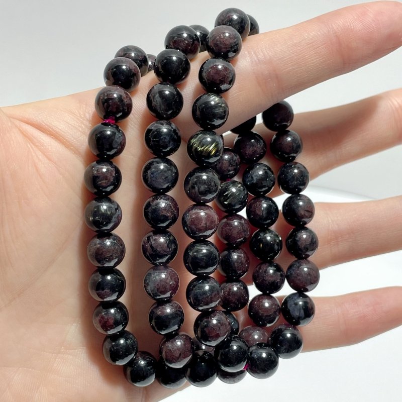 8mm Garnet Mixed Astrophyllite Bracelets Wholesale - Wholesale Crystals