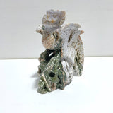 8th Vein Ocean Jasper Flying Dragon With Skull Carving - Wholesale Crystals