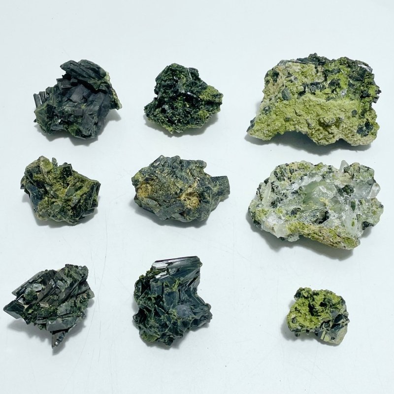 9 Pieces 1.44kg Beautiful Green Tourmaline Specimen - Wholesale Crystals