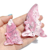 9 Pieces Beautiful Rhodochrosite Butterfly Fairy Carving - Wholesale Crystals