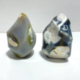 9 Pieces Black Orca Agate Flame Carving - Wholesale Crystals