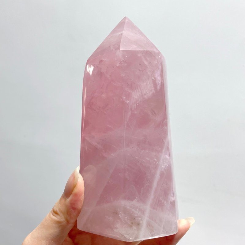 9 Pieces Fat Rose Quartz Points - Wholesale Crystals