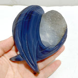 9 Pieces Geode Druzy Agate Fish Carving With Stand -Wholesale Crystals