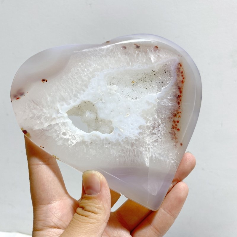 9 Pieces Geode Druzy Agate Heart -Wholesale Crystals