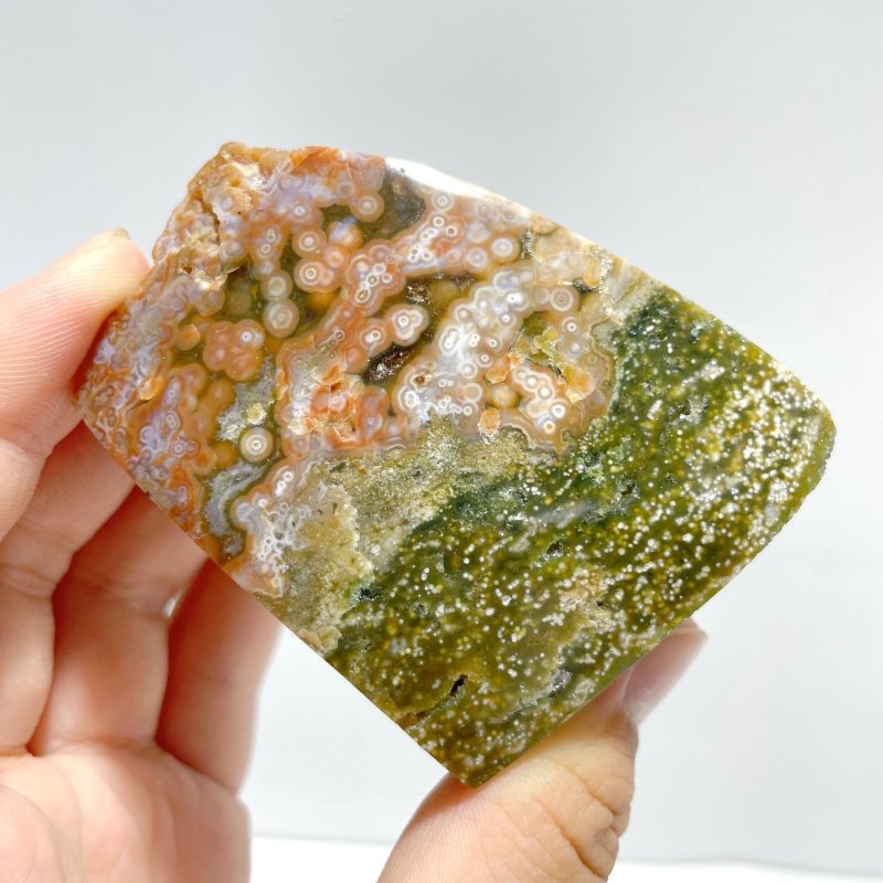 9 Pieces High Quality 8th Vein Ocean Jasper Free Form Raw Side - Wholesale Crystals