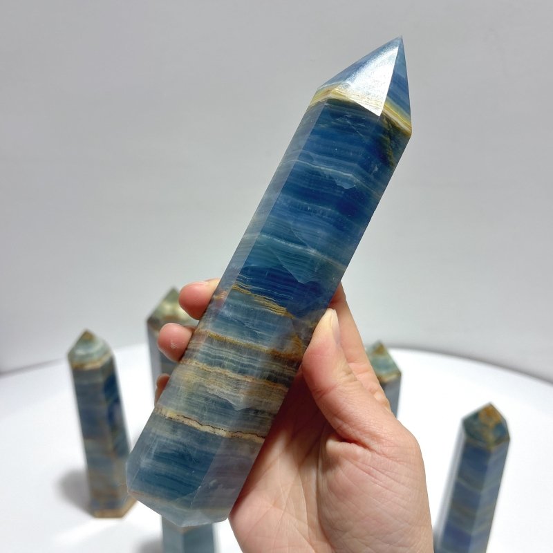 9 Pieces High Quality Blue Onyx Tower - Wholesale Crystals