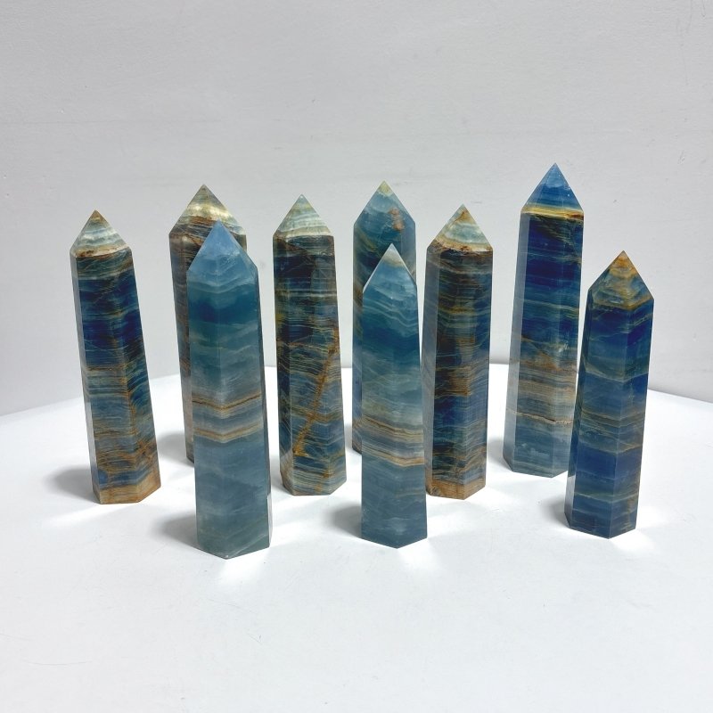 9 Pieces High Quality Blue Onyx Tower - Wholesale Crystals