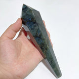 9 Pieces High Quality Labradorite Magic Scepter Wand Points With Stand - Wholesale Crystals