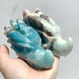9 Pieces Large Caribbean Calcite Dragon Head Carving Closeout - Wholesale Crystals