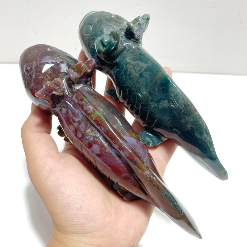 9 Pieces Ocean Jasper Newt Carving - Wholesale Crystals