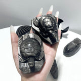 9 Pieces Silver Sheen Obsidian Sea Animals Carving - Wholesale Crystals