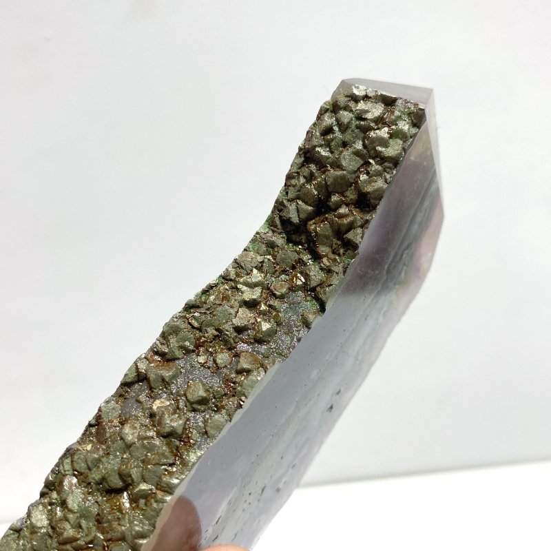 9 Pieces Unique Fluorite Mixed Pyrite Calcite Slab - Wholesale Crystals