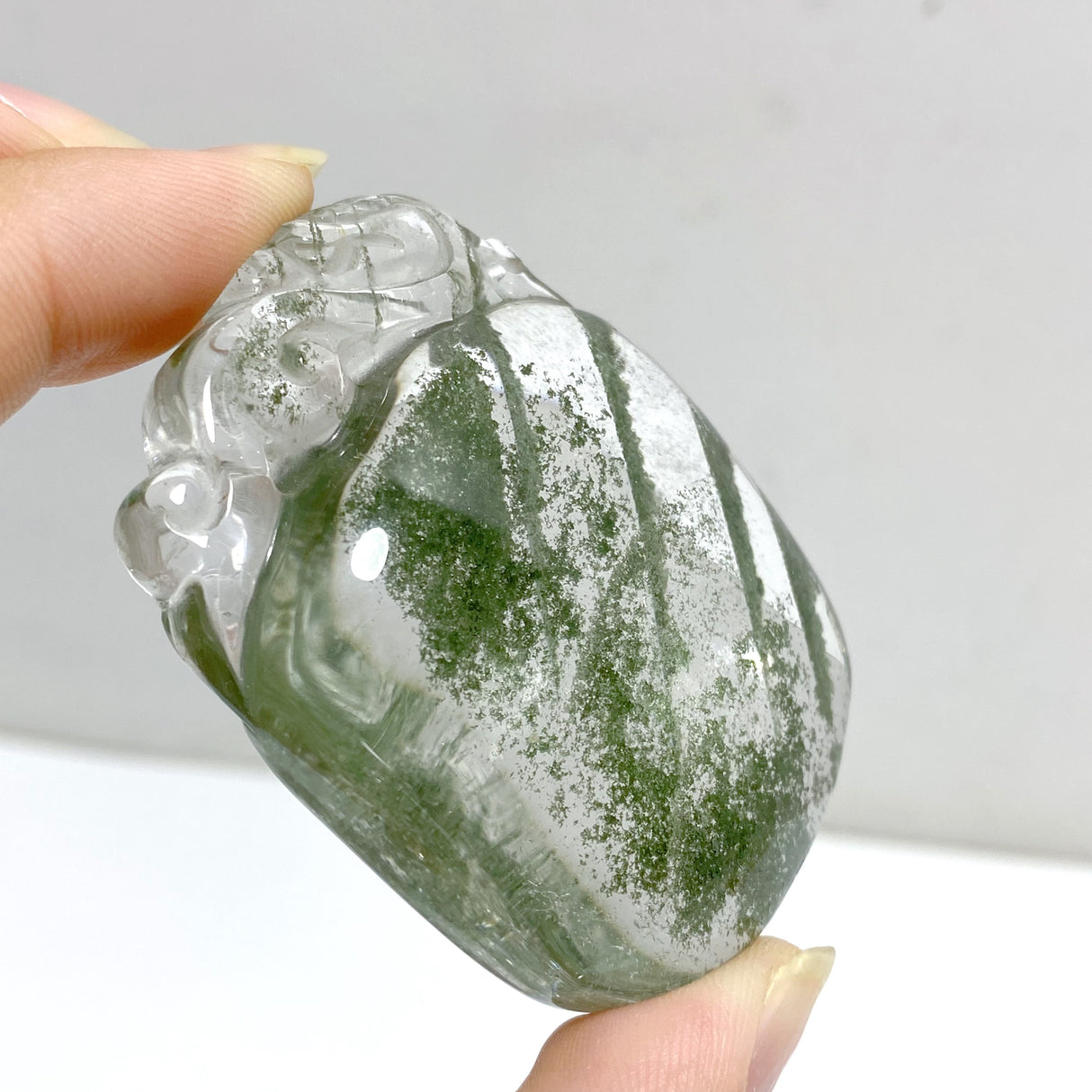Unique Green Garden Quartz Chinese Dragon Carving For Making Jewelry DIY Pendant