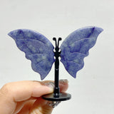 Small Blue Aventurine Butterfly Carving With Stand Wholesale