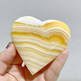 Stripe Yellow Calcite Heart Wholesale