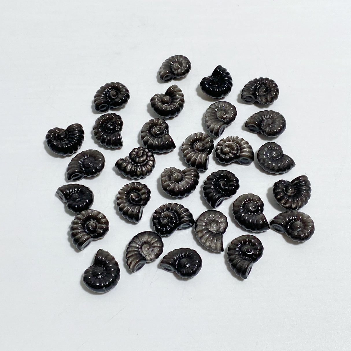 Mini Silver Sheen Obsidian Conch Carving Wholesale