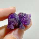Mini Chevron Amethyst Elephant Carving Wholesale