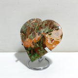 5 Pieces Large Money Agate Heart With Stand
