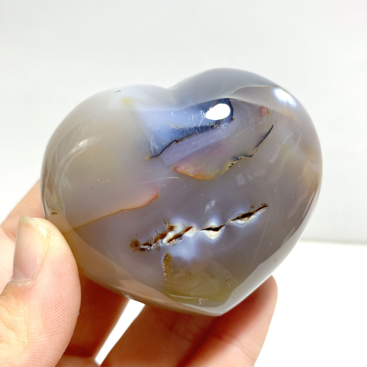 20 Pieces Black Orca Agate Heart #2