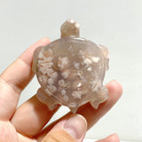 17 Pieces Sakura Flower Agate Sea Turtle Carving