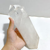 Large Clear Quartz Raw Bottom Point With Stand