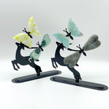 Mixed Materials Butterfly Wing Carving With Deer Stand Wholesale