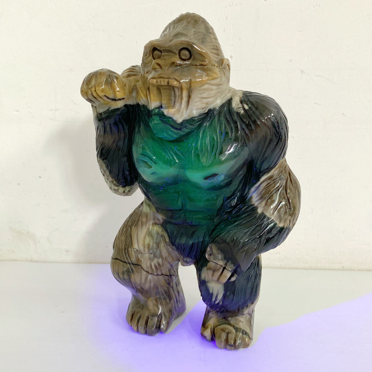 Unique Volcano Agate King Kong Ape Carving #9