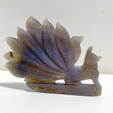 2 Pieces Geode Agate Druzy Nine-tailed Fox Carving #19