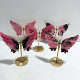 Rhodonite Mixed Quartz Butterfly Wing With Stand Wholesale (No.19-23)