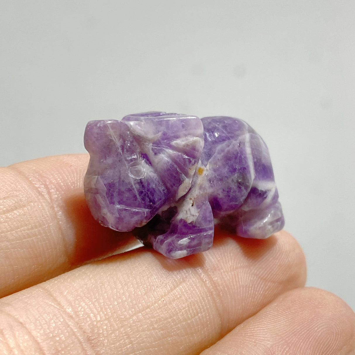 Mini Chevron Amethyst Elephant Carving Wholesale