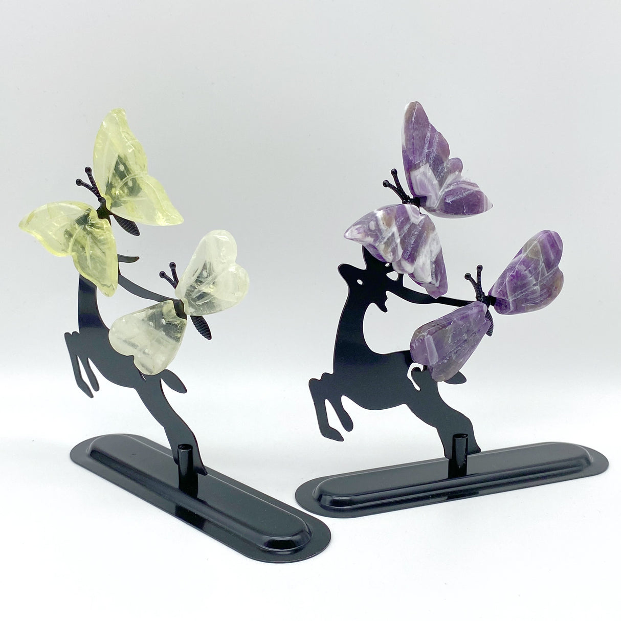 Mixed Materials Butterfly Wing Carving With Deer Stand Wholesale