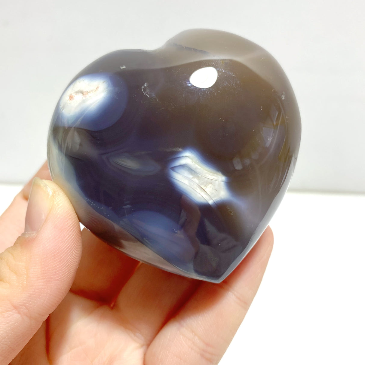 20 Pieces Black Orca Agate Heart #2