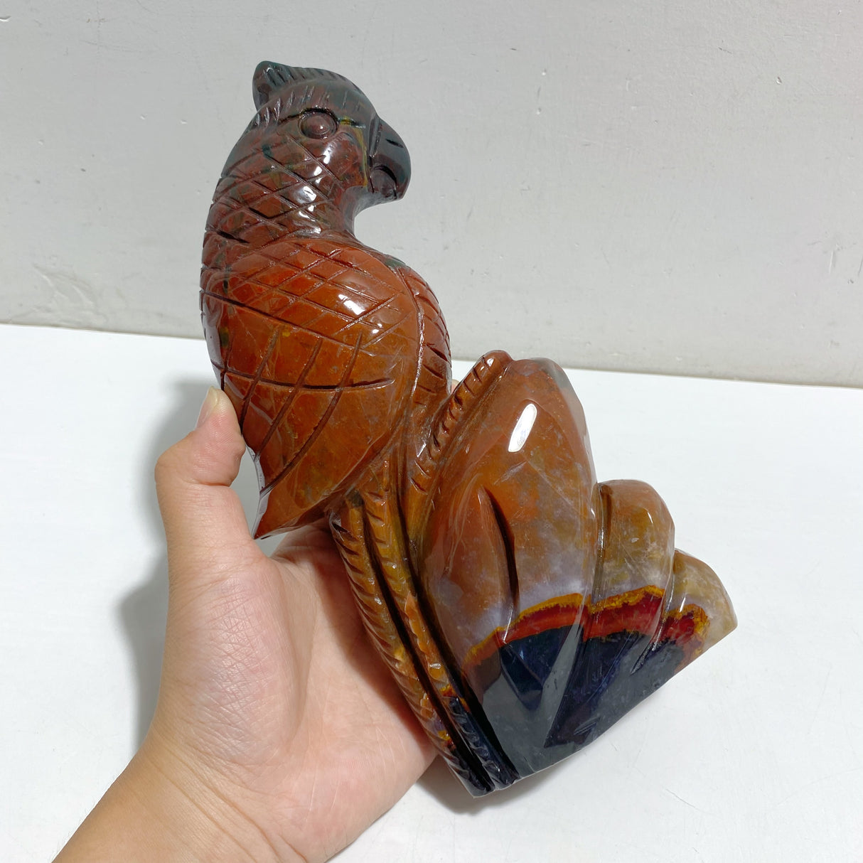 Large Ocean Jasper Parrot Carving