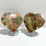 5 Pieces Large Money Agate Heart With Stand