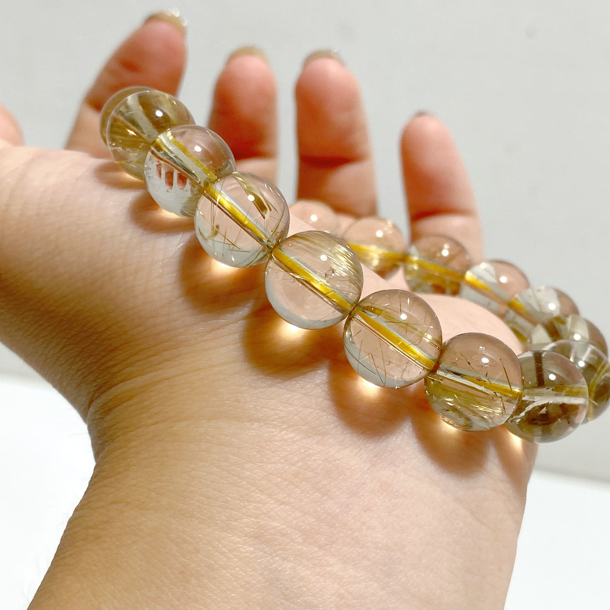 High Grade Gold Rutile Quartz Crystal Bracelet