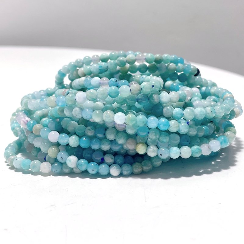 Amazonite Mixed Quartz Mini 4MM Beads Bracelet Wholesale - Wholesale Crystals