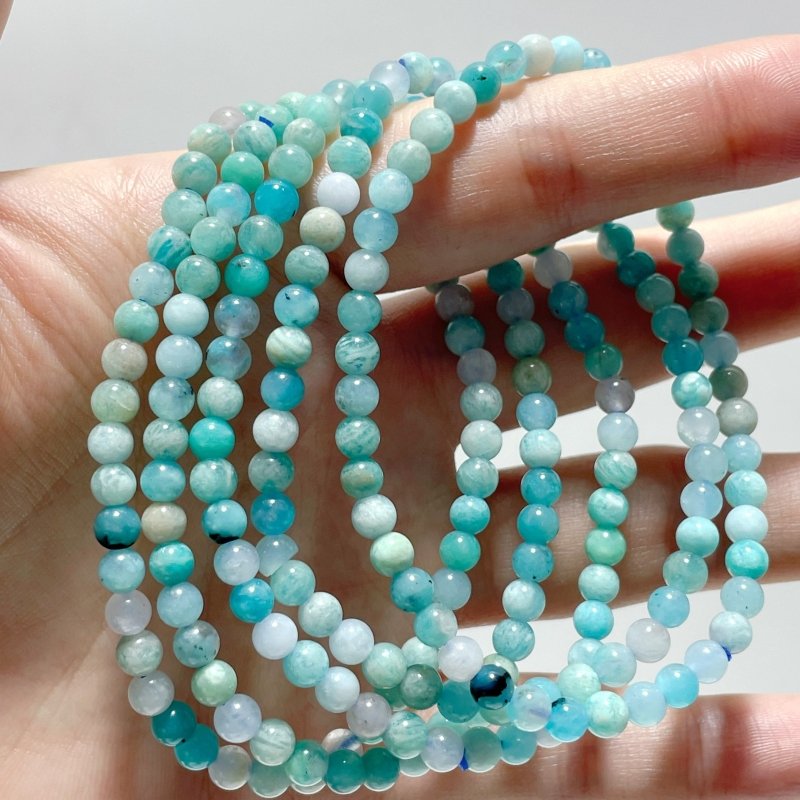 Amazonite Mixed Quartz Mini 4MM Beads Bracelet Wholesale - Wholesale Crystals