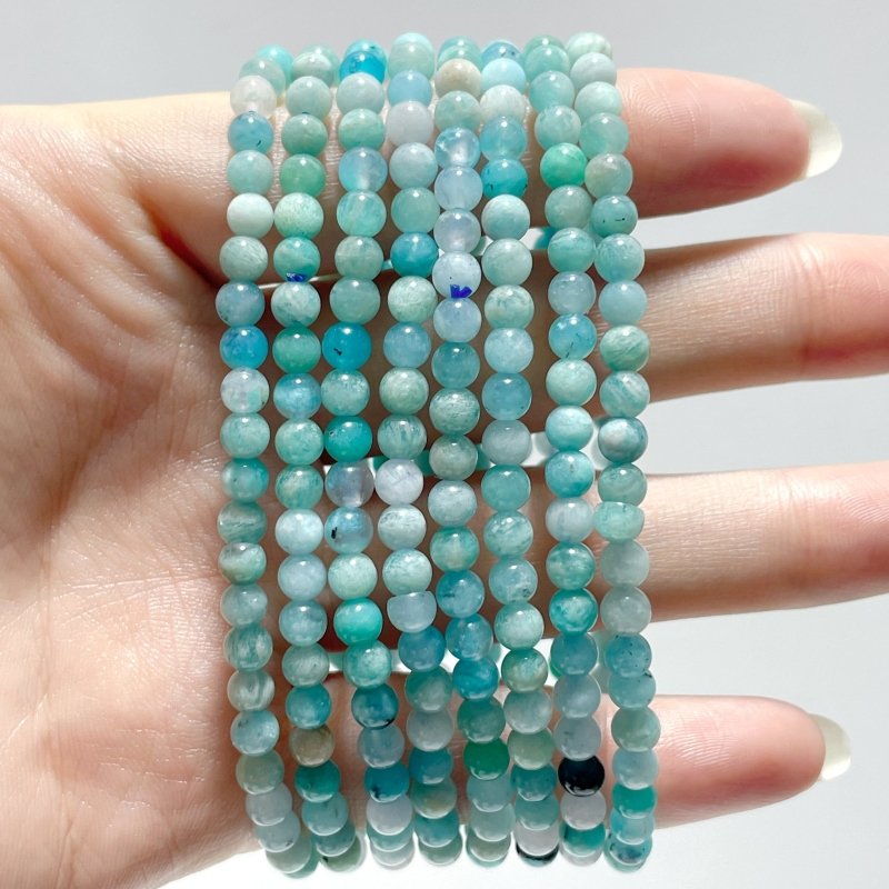 Amazonite Mixed Quartz Mini 4MM Beads Bracelet Wholesale - Wholesale Crystals