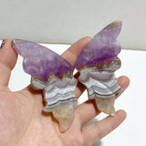 Amethyst Mixed Stripe Agate Butterfly Wing Carving With Stand Wholesale -Wholesale Crystals