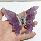 Amethyst Mixed Stripe Agate Butterfly Wing Carving With Stand Wholesale -Wholesale Crystals