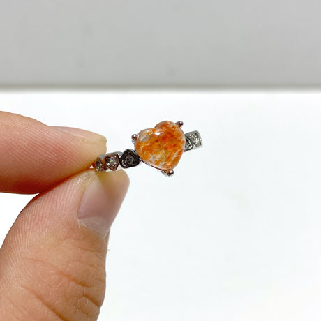11 Pieces Beautiful Sunstone Heart Shape Ring #3