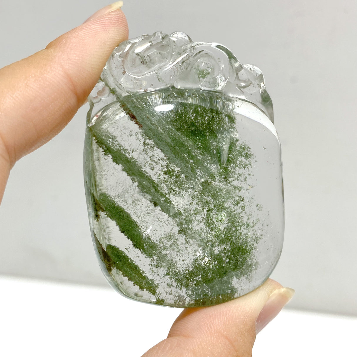 Unique Green Garden Quartz Chinese Dragon Carving For Making Jewelry DIY Pendant