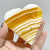 Stripe Yellow Calcite Heart Wholesale
