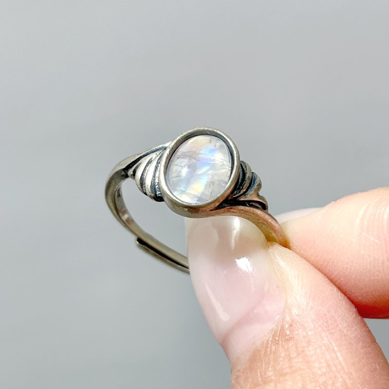 #B3 Silver Rings Wholesale Blue Moonstone Rutile Garnet Sunstone - Wholesale Crystals